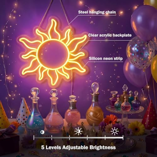 Zhengmy Princess Sun Neon Sign USB Powered LED Light for Princess Decor - Image 3