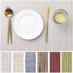 LEXMORE Placemats Set of 12 Vinyl/Plastic Woven Place Mats for Kitchen Table Indoor/Outdoor Washable Placemat Wipeable Dining Table Mats(Pale Beige) by lexmore