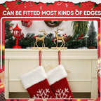 2 Pack 3D Christmas Stocking Holders for Mantle Xmas Reindeer Antique Gold Stocking Holder for Fireplace Xmas Stocking Hooks Weighted Hangers Holiday Christmas Decorations Supplies (Antique Deer) - Image 5