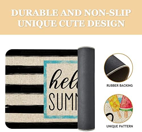 Roszwtit Hello Summer Seasonal Door Mat for Seasonal Home Decor 30x17 Inch - Image 5