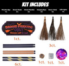 Halloween Broom Parking Sign with 3 Brooms, Orange Purple Lights - Image 6