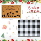2 Pcs Merry Christmas Doormat, Nativity Scene Door Mat Christmas Non Slip Coir Mats Floor Striped Rug Layering Doormats Seasonal for Xmas Winter Doormats Front Porch Entryway Decor 24” x 32" - Image 3