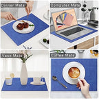 Homaxy PU Faux Leather Placemats for Dining Table, Set of 6, Sea Blue - Image 6