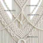LISRRZHEN Large Macrame Wall Hanging - Boho Nordic Geometric Woven Tapestry, Handcrafted Cotton Wall Decor for Living Room Bedroom Entryway Apartment - Image 7