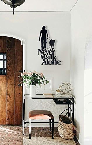 Wall Word Art Decorative Wood Sign for Pet, Dog, Cat, Horse, Pig, Animal Lovers with Fun Sayings and Quotes, 10 x 18 inches (Never Walk Alone) - Image 2