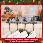 4PCS 100% Cast Iron Christmas Stocking Holder Weighted Mantle Stocking Hanging Hook Farmhouse Xmas Stocking Holder Vintage Fireplace Stocking Hanger for Christmas Decor (Vintage,4) - Image 2