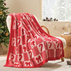Snuggle Sac Candy Cane Christmas Throw Blanket, Ultra Soft Cozy Decorative Checked Throw Blanket for Couch, Sofa and Bed for Christmas,(Red,50x60 inches,) - Image 2