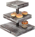 MyGift 3 Tier Cupcake Stand, Torched Wood Dessert Display Stand, Tiered Tray for Cakes, Appetizers Party Table Decor, Farmhouse Serving Tower by MyGiftHome