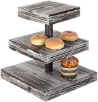 MyGift 3 Tier Cupcake Stand, Torched Wood Dessert Display Stand, Tiered Tray for Cakes, Appetizers Party Table Decor, Farmhouse Serving Tower by MyGiftHome
