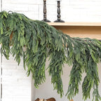 Janinka 40" Christmas Norfolk Pine Dripping Garland with 12" Dripping Branches Realistic Touch Christmas Artificial Greenery Garland for Mantle Table Stair Fireplace Home Indoor Outdoor Party Decor - Image 4