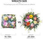 Spring Summer Wreaths for Front Door Outside 24 Inch, Soomeir Floral Door Wreath with Peony Dahlia Rose, for All Season Easter Indoor Outdoor Farmhouse Home Porch Wall Window Decor - Image 5