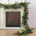 MIZII Christmas Garlands 6FT Artificial Pine Garland with Pinecone Berries Greenery Garland Christmas Decorations for Xmas Fireplace Mantle Home Decor Indoor Outdoor (Garland-6FT) by Mizii