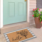 Tinideya 2 Pcs Farmhouse Hello Layered Welcome Mat for Front Door - Image 5