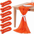 6 Pcs Fall Orange Party Decorations Cheesecloth Table Runner 118" by Windkream