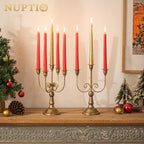 NUPTIO Candelabra Taper Candle Holder: Distressed Gold 5 Arm Candles Holder - Image 2