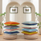 Velvet Throw Pillow Covers 22x22 Inch Set of 4 Decorative Velour Pillowcases Double-Colored Cushion Covers for Sofa Couch,Warm-Edge - Image 2