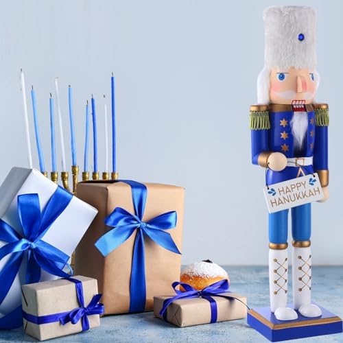 Blosssound 16" Hanukkah Nutcracker Decoration Wooden Jewish Figure,Hanukkah - Image 4
