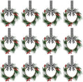 Crowye 12 Pcs Mini Christmas Wreaths Kitchen Cabinet Door, Black and White by Crowye