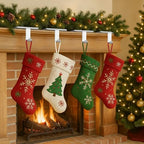 Silver Christmas Stocking Holders Set of 6 – Weighted Metal Mantle Hooks with Non-Slip Pads, Decorative Stocking Hangers for Mantel, Staircase, Dresser & TV Stand - Image 6