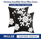MIULEE Christmas Throw Pillow Covers Black Decorative Snowflake 20x20 - Image 6