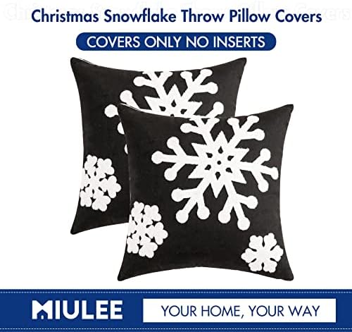 MIULEE Christmas Throw Pillow Covers Black Decorative Snowflake 20x20 - Image 6