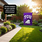 Texas Christian Horned Frogs Garden Flag with Stand Holder - Image 4