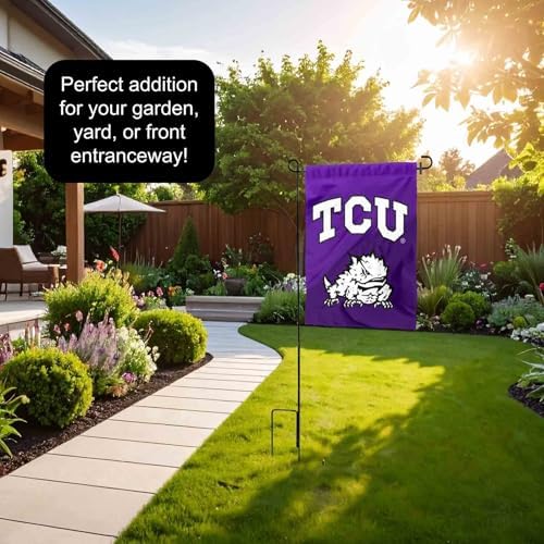 Texas Christian Horned Frogs Garden Flag with Stand Holder - Image 4
