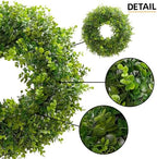 Hiptree 22 Inch Boxwood Wreath for Front Door,Greenery All Year Round - Image 3