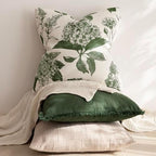 Foindtower Set of 2 Linen Floral Throw Pillow Covers Neutral Vintage Print Decorative Cozy Cushion Covers Farmhouse Boho Home Decor for Sofa Chair Couch Bedroom Living Room,24×24 Inch,Dark Green - Image 5