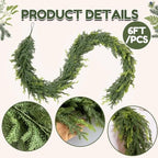 2Pcs 6FT Real Touch Norfolk Pine Garland for Christmas Decorations Indoor - Image 2