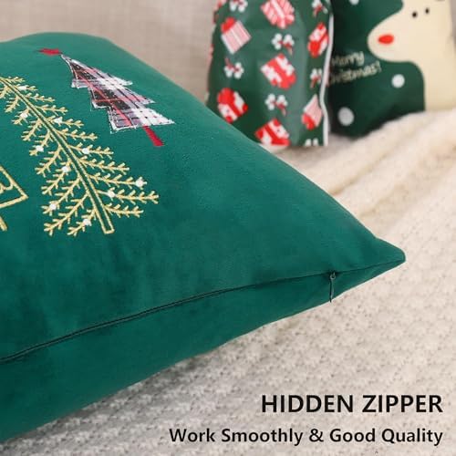 16x26 Pillow Covers Set of 2 Christmas Trees Embroidery Decor - Image 4