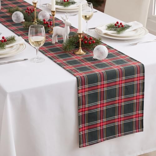 HunnmingRe 1 Pcs Red and Green Christmas Tartan Plaid Table Runner 13 x 72 by HunnmingRe