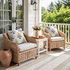 MIULEE Floral Outdoor Pillows Covers with Inserts 18x18 Blue and Yellow - Image 5