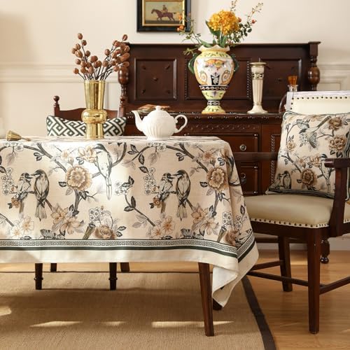 ISAENNE Designer Vintage Elegant Tablecloth Rectangular,102"x63" - Image 2