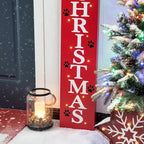 Glitzhome 42" H Lighted Wooden Paws Christmas Porch Sign, Rustic Hanging Signs Merry Christmas Decoration for Outdoor Indoor, Xmas Holiday Party Decorations - Image 6