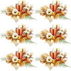 Umigy 6 Set Fall Candle Holders Glass Votive, Maple Leaf, Gold by Umigy