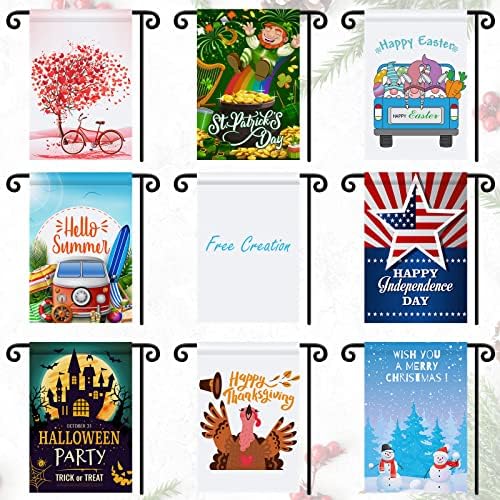Shimeyao 54 Pcs Easter Sublimation Garden Flag Blank Bulk 12 x 18 Inches Blank Sublimation Flags DIY Polyester Heat Transfer Banner for 250 Years Decoration - Image 5
