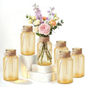 6Pack Mason Jars for Centerpiece Glass Flower Bud Vase Gold Vases by Unknown