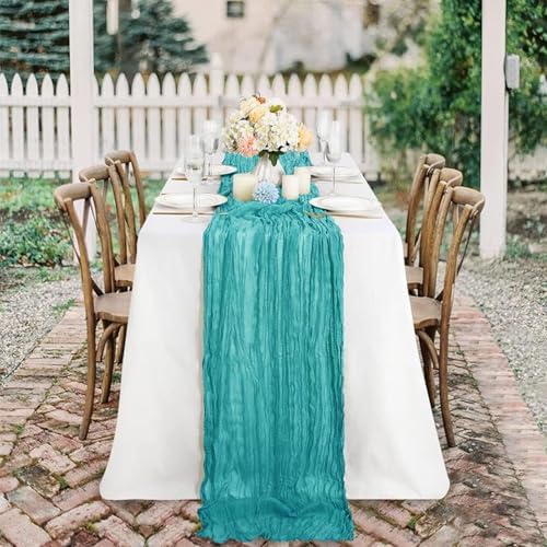 12Pack Teal Green Cheesecloth Table Runner 20x120 inch Gauze Table Runner - Image 2