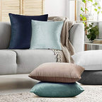 Nestl Throw Pillow Covers, Cozy Velvet Decorative Outdoor Pillow Covers 20X20 Inches, Soft Solid Cushion Covers for Sofa, Bed and Car, Set of 4 - Teal - Image 7