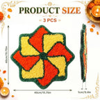 Tinideya 3 Pcs Diwali Decorations for Home Rangoli Doormat,Pookkalam - Image 2
