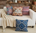 Couch Bohemian Patterned Throw Pillow Covers 20X20 Inch Set of 4 Square Farmhouse Decorative Cushion Covers Boho Vintage Pillow Cases for Sofa Living Room Bedroom Outdoor Patio Porch by Unknown