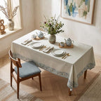 ISAENNE Designer French Elegant Rectangular Tablecloth,71"x55" - Image 2