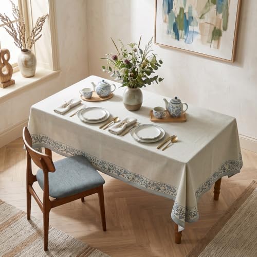 ISAENNE Designer French Elegant Rectangular Tablecloth,71"x55" - Image 2