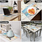 Sea Turtle Placemats Set of 6, 12x18 Inch Beach Coastal Table Place Mat Rustic Funny Turtle Washable Non-Slip Heat Resistant Fabric Placement Mats for Dining Kitchen Indoor Outdoor Decor - Image 5