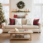 MIULEE Christmas Decorative Faux Fur Pillow Covers 20x20 Inch White Gold - Image 3