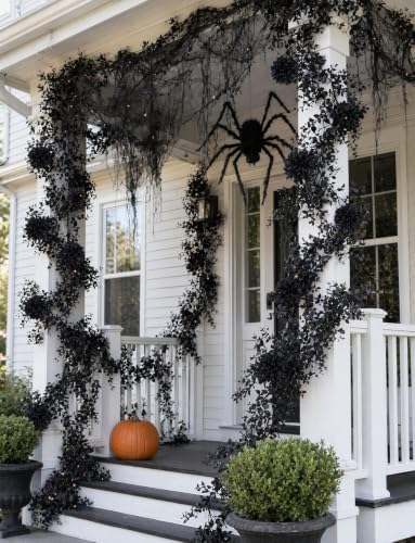 Black Eucalyptus Garlands, 4Pcs, 5.8 FT, Artificial Halloween - Image 3