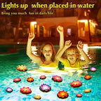 Hortsun 18 Pcs 3.94/5.91 in Floating Lotus Lights with Battery, Multicolor - Image 4