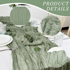 6 Pack Cheesecloth Table Runner 10Ft Christmas Gauze Boho Table Runners for Wedding Decor Bridal Shower Decorations Baby Shower Party(35" x 120") - Image 3