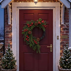22'' Christmas Wreath for Front Door Large Door Wreath, Rustic - Image 4